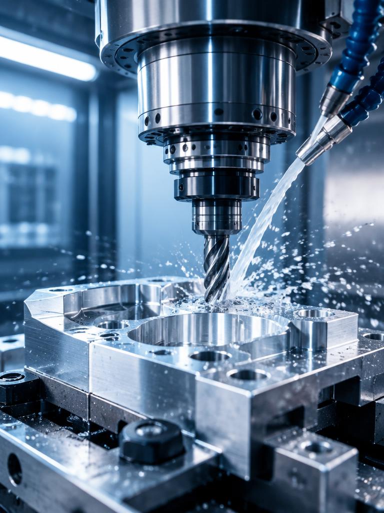 CNC machinist operating a precision milling machine